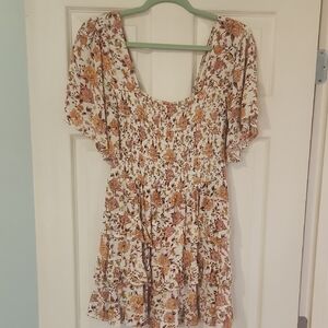 Chelsea & Violet Orange Brown Mini Dress with Scoop Neck